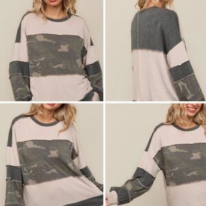 Women's Camouflage Patchwork Top